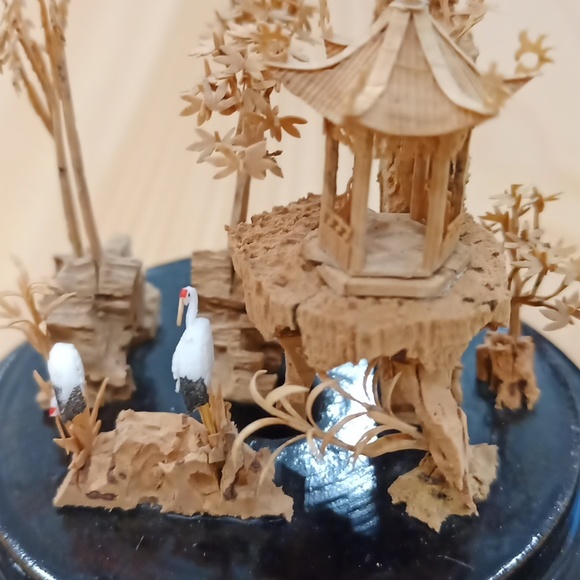 New Vintage Chinese Cork Carving Scenery Picture Sculpture Display - Picture 10 of 16